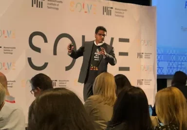 Image of Ram Katamaraja presenting at MIT SOLVE