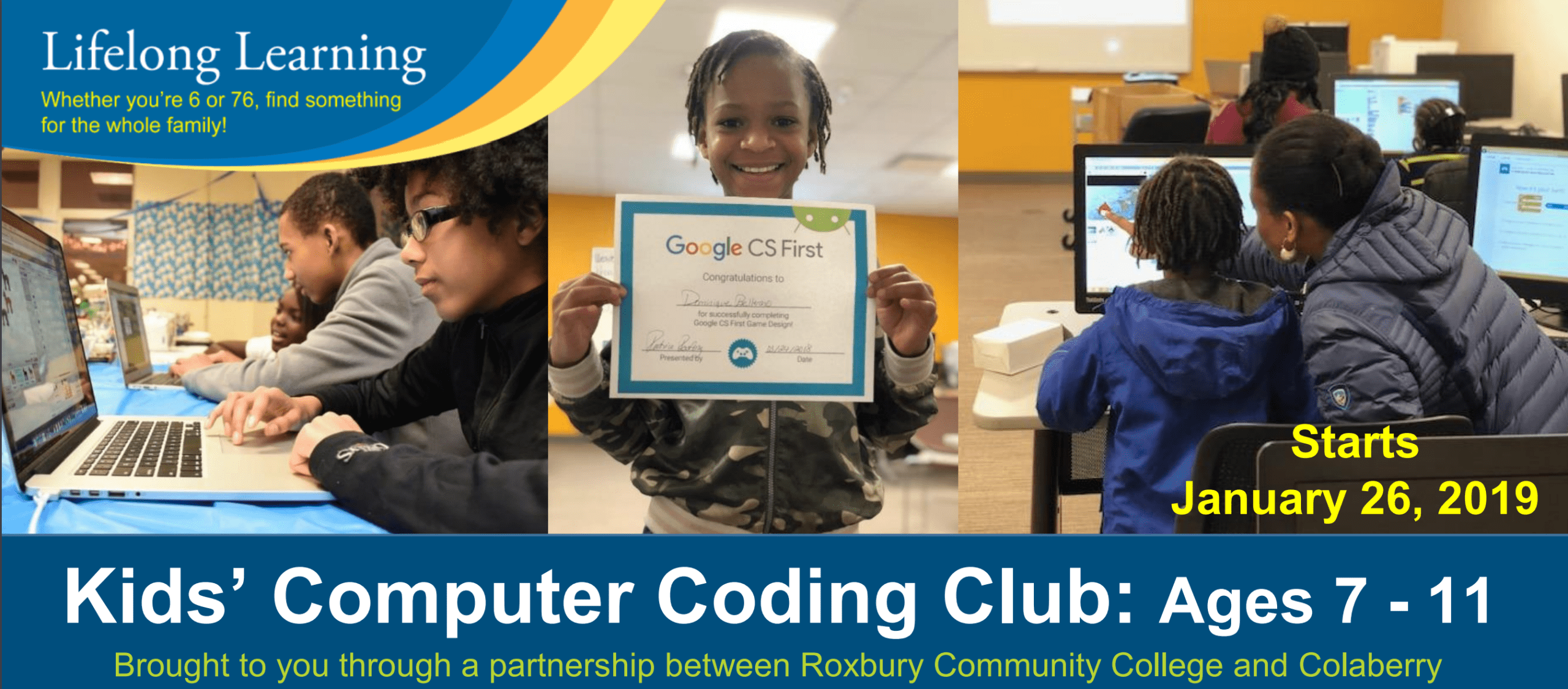 Roxbury CC Kids Coding Club flyer image