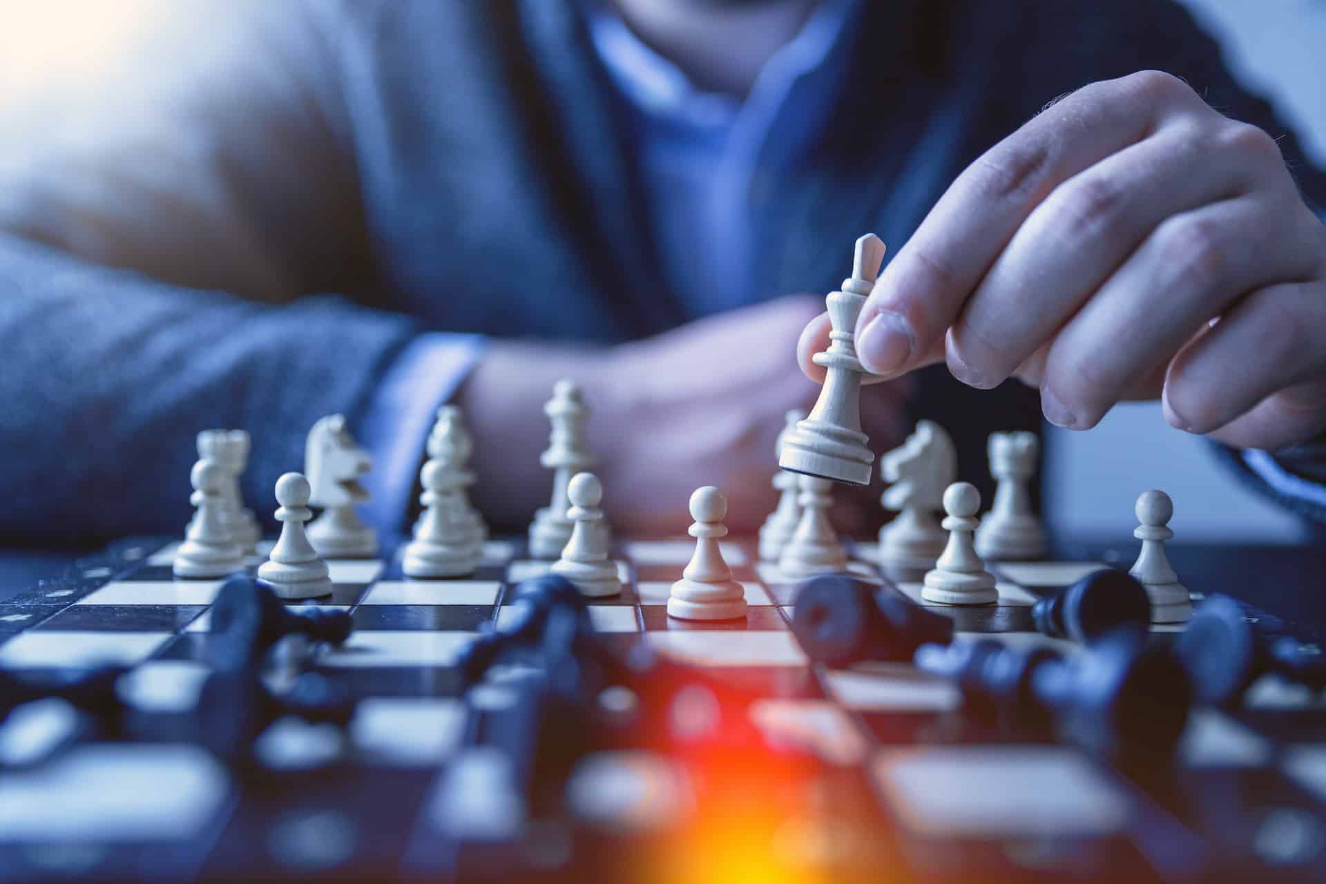 man playing chess